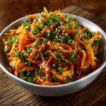 Low Carb Roasted Carrot and Ginger Sesame Slaw