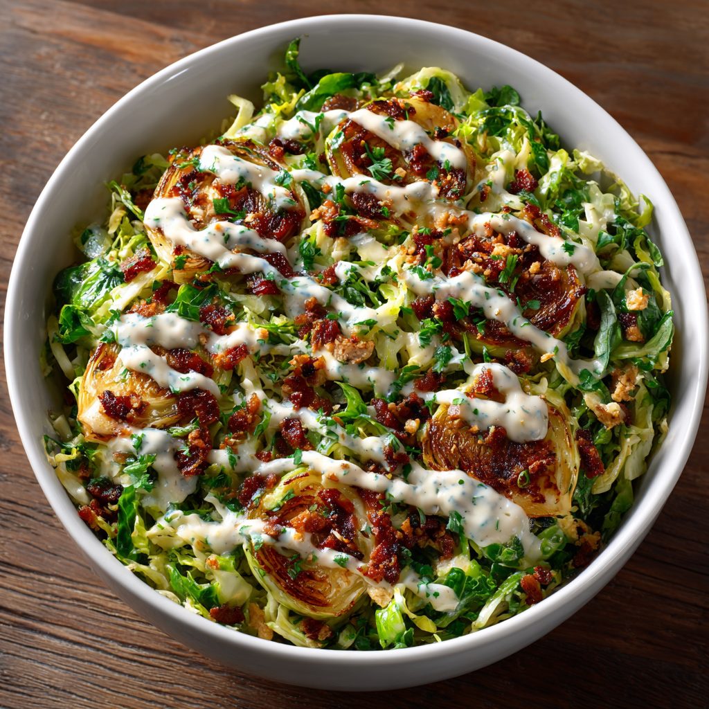 Low-Carb Shaved Brussels Sprouts with Lemon-Tahini Dressing: A Zesty Delight!