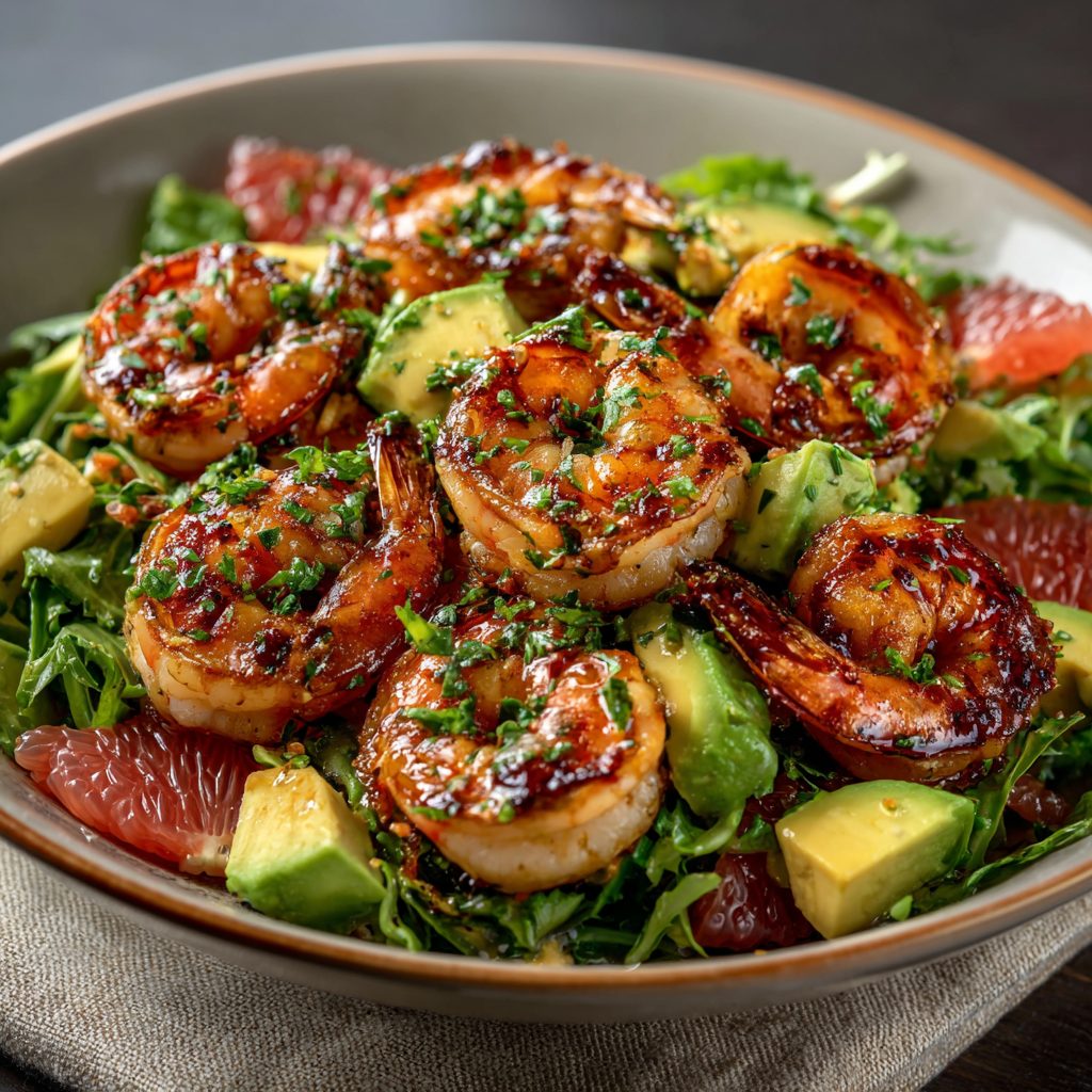 Low-Carb Zesty Shrimp and Grapefruit Avocado Salad delights!