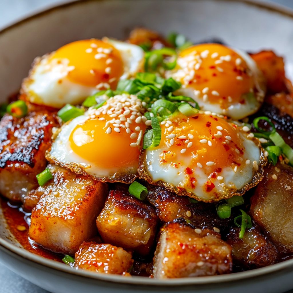 Pork Belly Kimchi Fried Egg Mess: A Flavorful Delight!