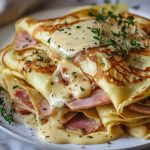 Savory crepes ham cheese