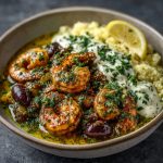 Shrimp Olive Keto Tajine with Lemon Cream