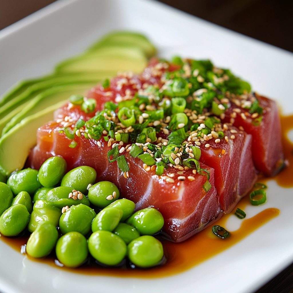 Tuna Ponzu Avocado Sesame Edamame Mess: A Delightful Dish!