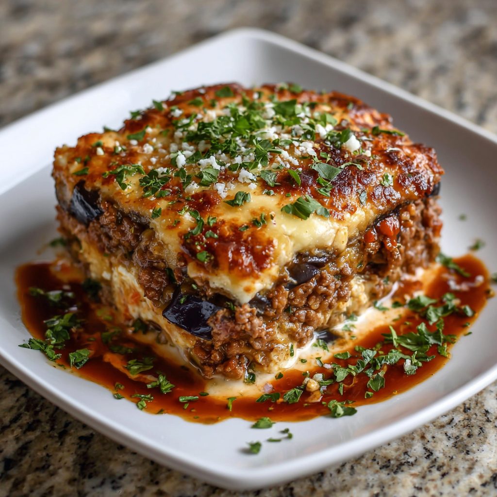 Keto Moussaka: Indulge in this Healthy Layered Delight! 3 hichamtame Keto Moussaka layers of eggplant beef cream raw d3946df6 355d 4472 a86d 0a8851fa4613 0